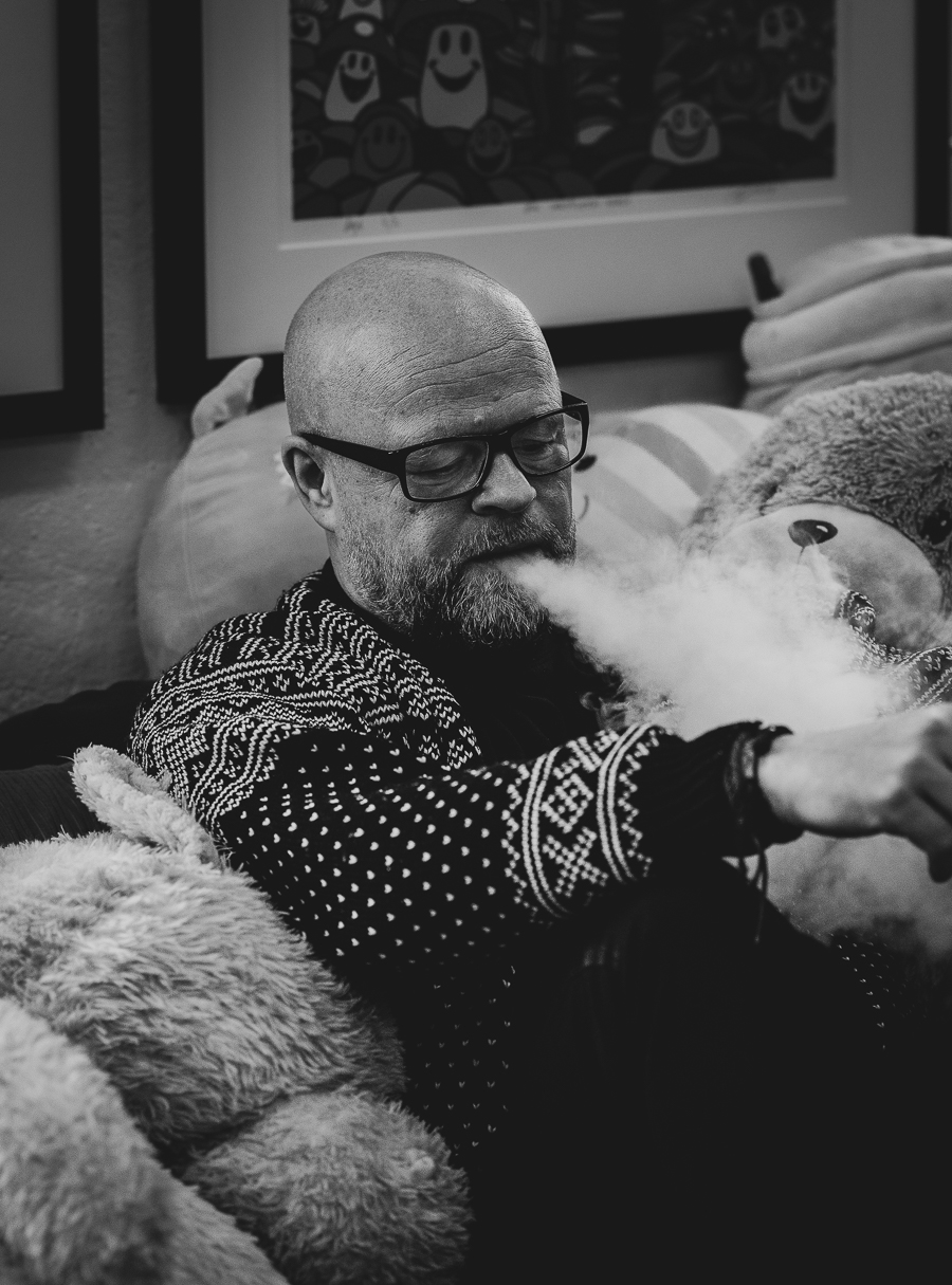 Ronny Bank portrettintervju. Portrettbilde. Bank. svart/hvitt bilde