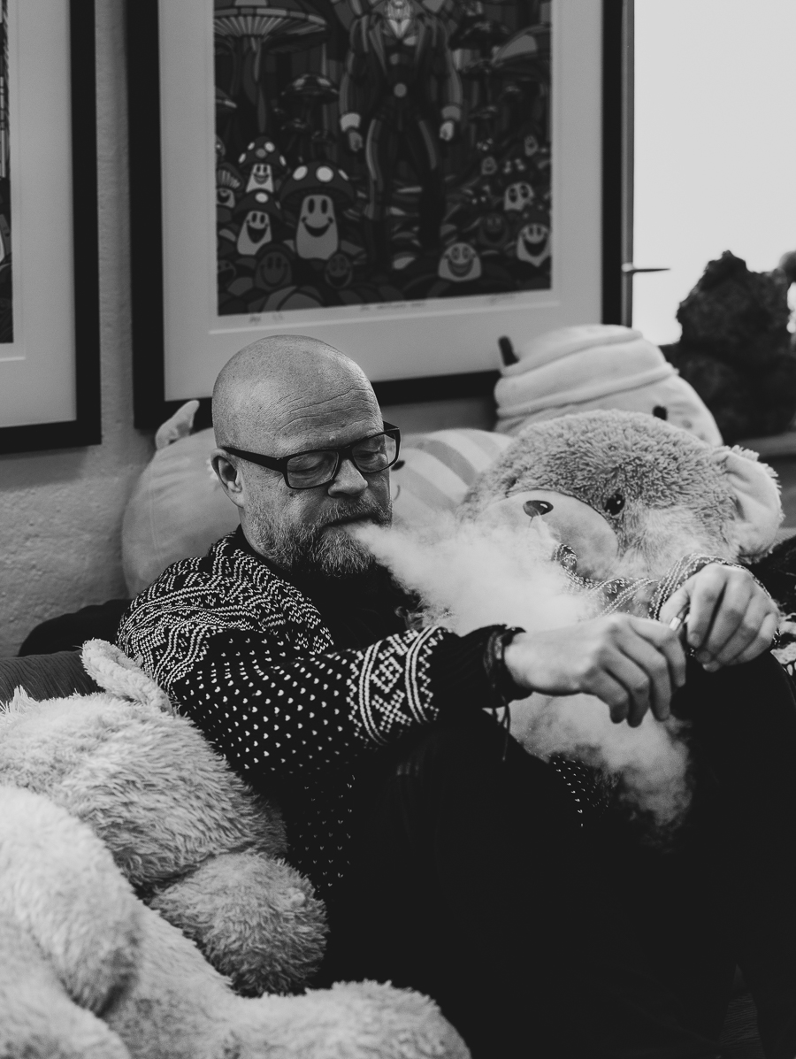 Ronny Bank portrettintervju. Portrettbilde. Bank. svart/hvitt bilde