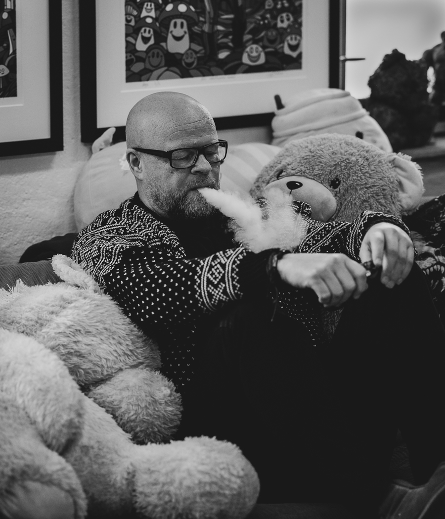 Ronny Bank portrettintervju. Portrettbilde. Bank. svart/hvitt bilde